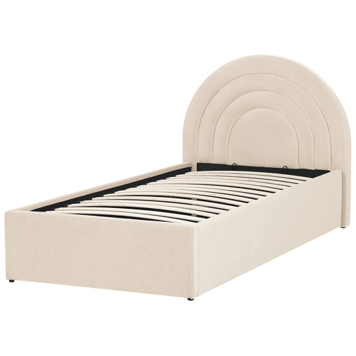 Beliani Cama infantil com arrumação Veludo ANET