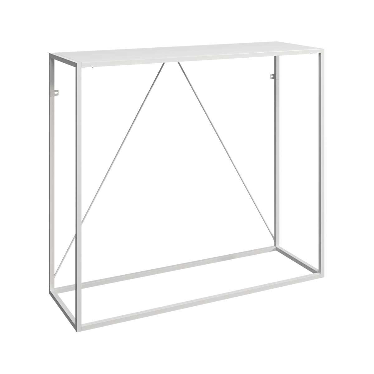 Mesa consola austevoll para entrada acero 90x30x80cm - blanco [en.casa]