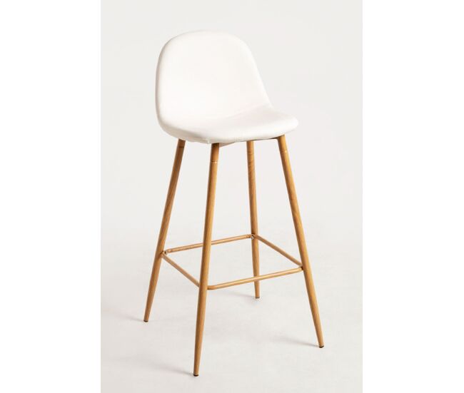 Pack 4 taburetes teok polipiel - blanco