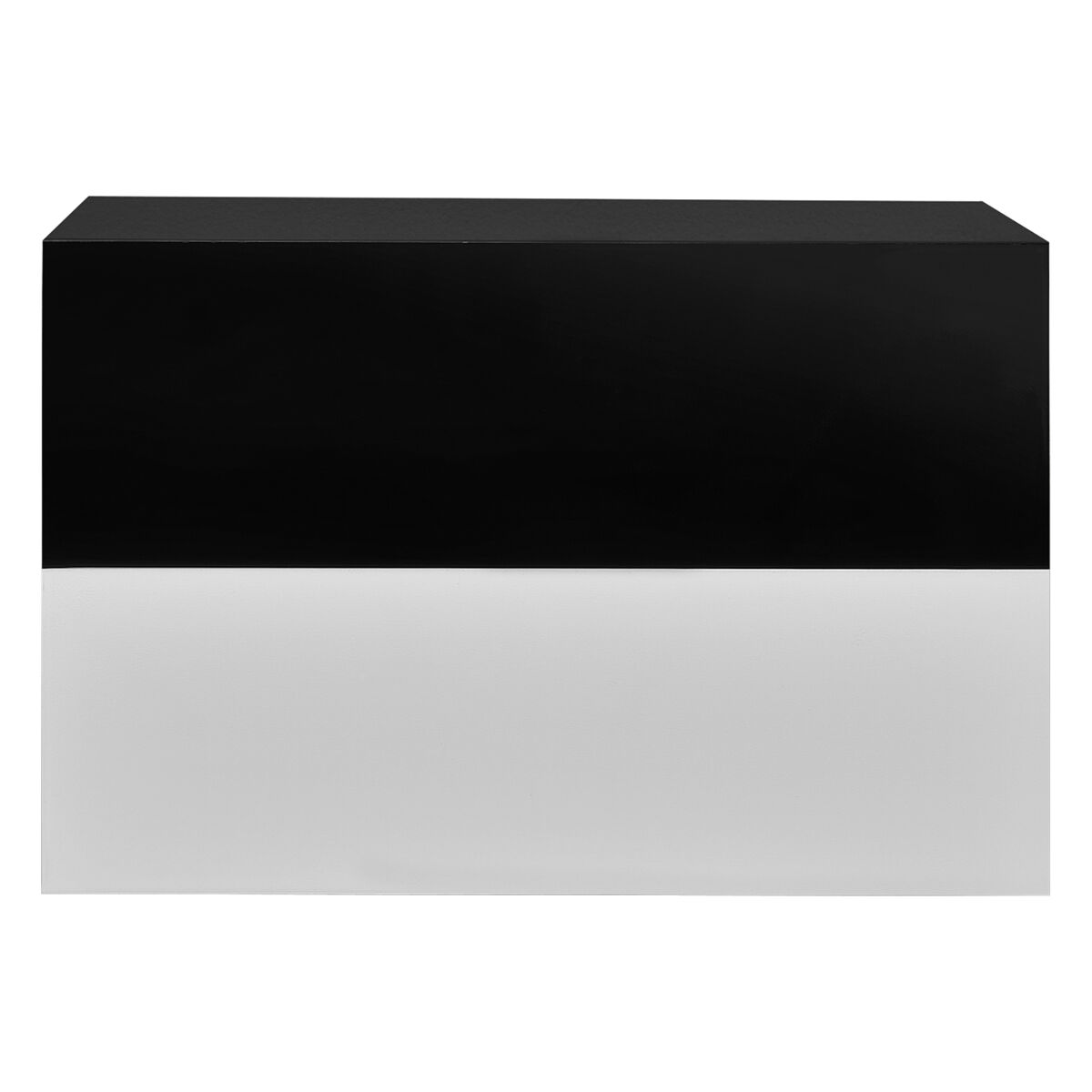 Set de 2 mesitas de noche mural oslo con cajón aglomerado blanco y negro lacado de alto brillo - 46x30x15cm [en.casa]