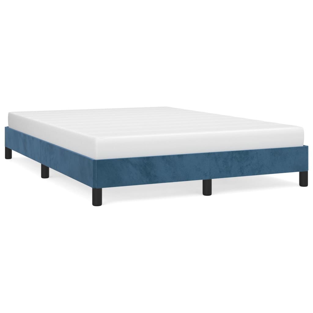 Estructura de cama de terciopelo azul 140x200 cm