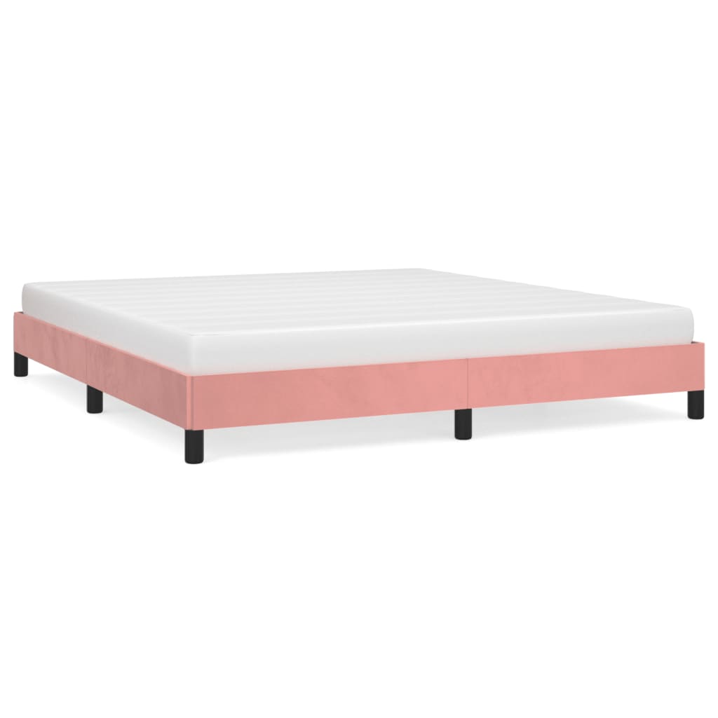 estructura de cama de terciopelo rosa 160x200 cm