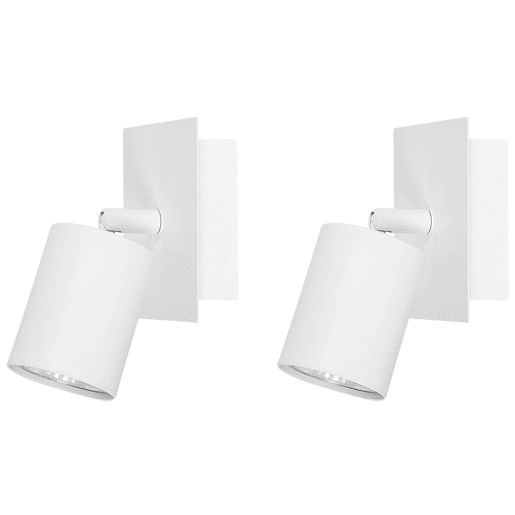 Conjunto de 2 candeeiros de foco TIGRIS Ajustável Metal Branco