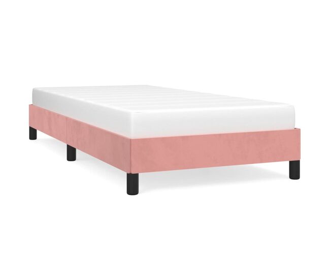 Estructura de cama de terciopelo rosa 80x200 cm