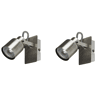 Conjunto de 2 candeeiros de foco BONTE Ajustável Metal Prateado