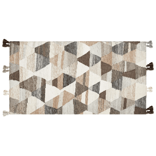 Tapete ARGAVAND Creme 80 x 150 cm Lã Kilim