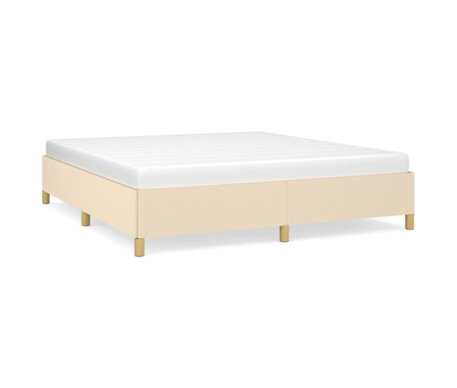 Estructura de cama de tela color crema 160x200 cm