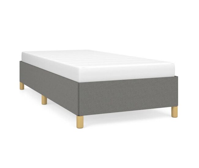 Estructura de cama de tela gris oscuro 90x190 cm