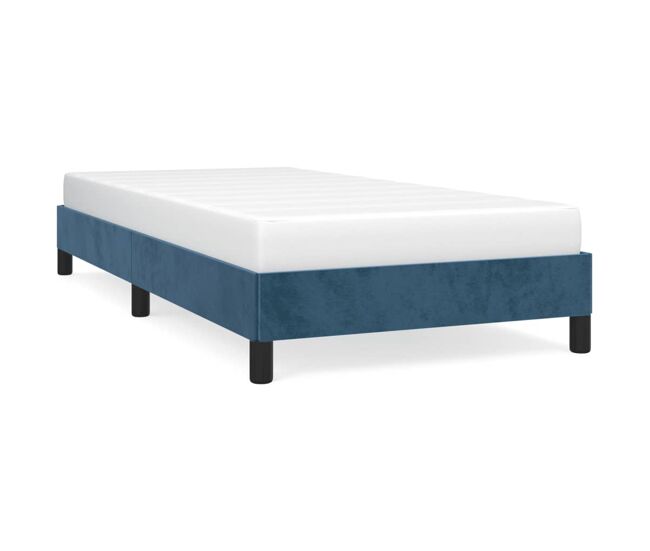 Estructura de cama de terciopelo azul 80x200 cm