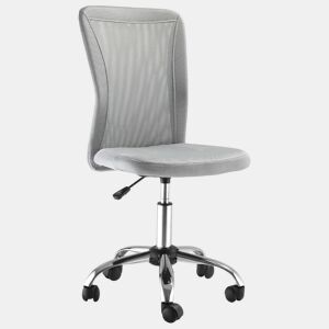 Vinsetto Cadeira de Escritório de Malha Cadeira de Escritório Giratória sem Apoio para os Braços com Altura Ajustável Carga Máxima 100 kg para Escritório Dormitório 43x58x90-100 cm Cinza