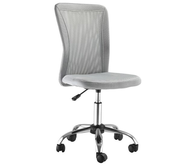 Vinsetto silla de oficina de malla silla de escritorio giratoria sin brazos con altura ajustable carga 100 kg para estudio despacho 43x58x90-100 cm gris