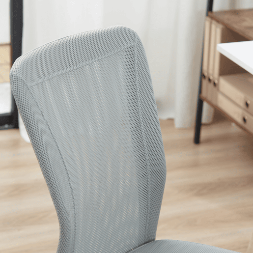 Vinsetto Cadeira de Escritório de Malha Cadeira de Escritório Giratória sem Apoio para os Braços com Altura Ajustável Carga Máxima 100 kg para Escritório Dormitório 43x58x90-100 cm Cinza