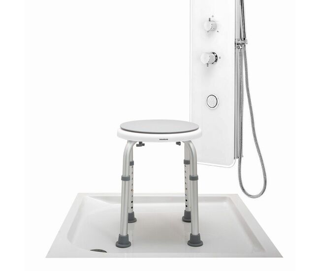 Taburete de baño giratorio y regulable roshawer innovagoods