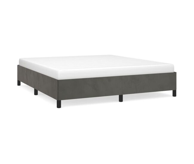 Estructura de cama de terciopelo gris oscuro 180x200 cm