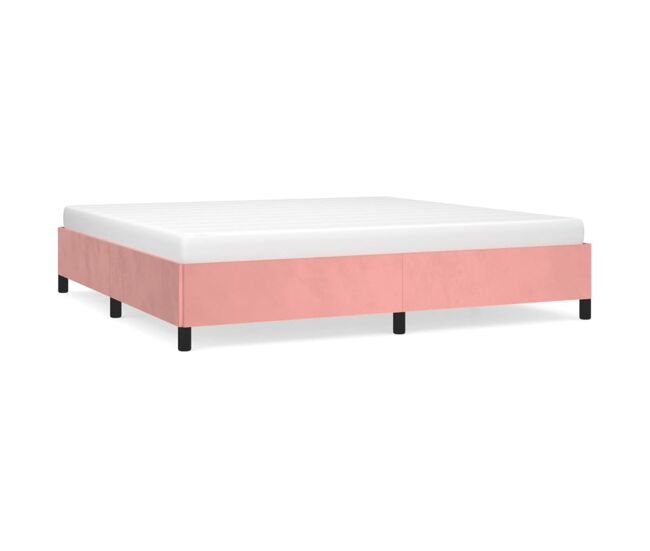 Estructura de cama de terciopelo rosa 200x200 cm