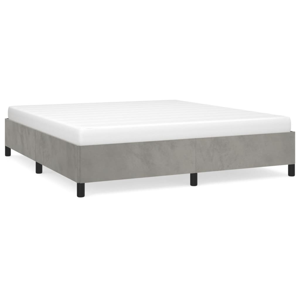estructura de cama de terciopelo gris claro 160x200 cm
