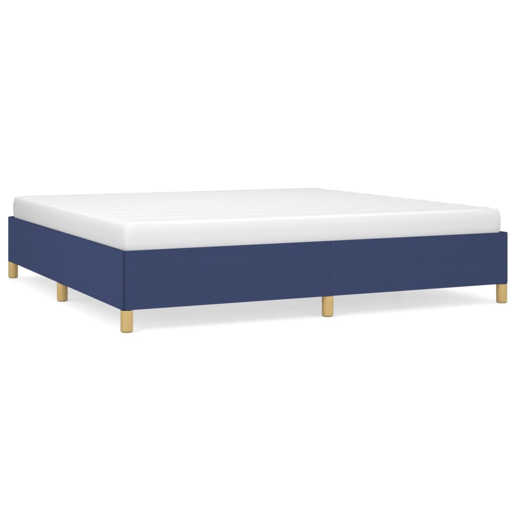 Estructura de cama de tela gris taupe azul 200x200 cm