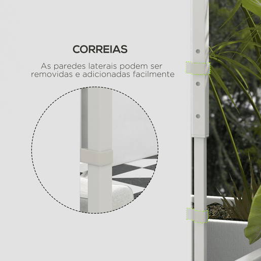 Outsunny 2 Paredes Laterais para Tendas de 3 x 3  3 x 6 m, 295x195 cm, Laterais de Reposição para Pavilhões em Tecido Oxford com Janela Enrolável e Porta com Fecho, para Festas, Branco