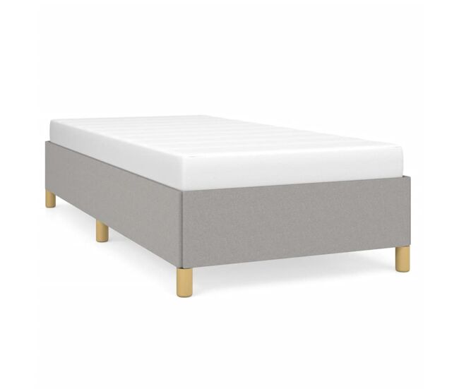 Estructura de cama de tela gris claro 80x200 cm
