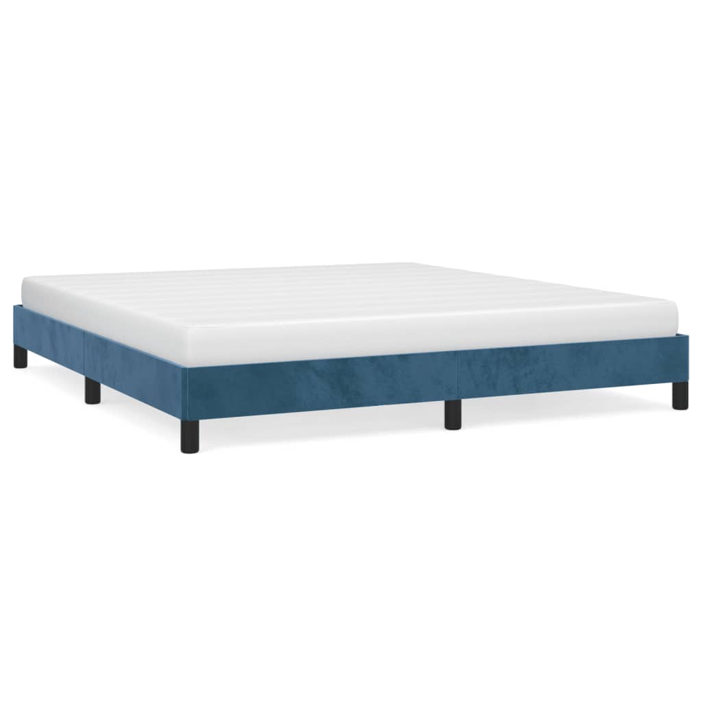 Estructura de cama de terciopelo azul 160x200 cm