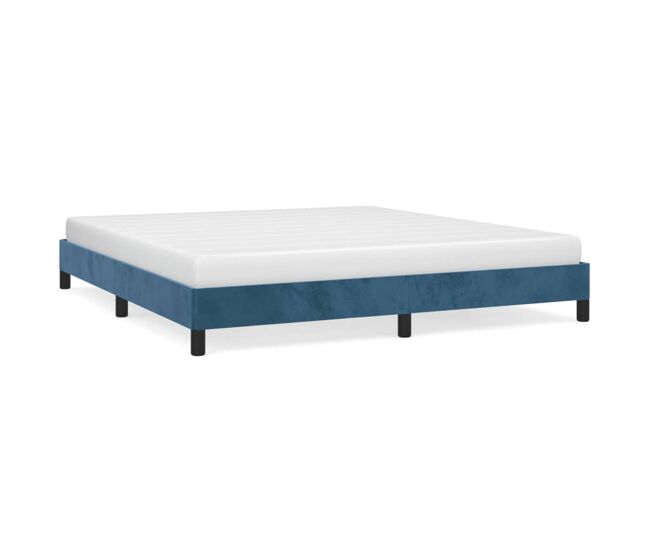 Estructura de cama de terciopelo azul 160x200 cm