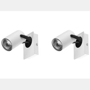 Conjunto de 2 candeeiros de foco KLIP Ajustável Metal Branco