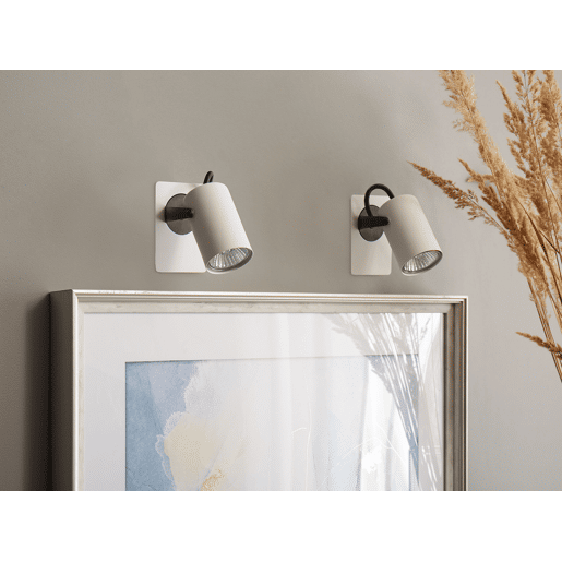 Conjunto de 2 candeeiros de foco KLIP Ajustável Metal Branco