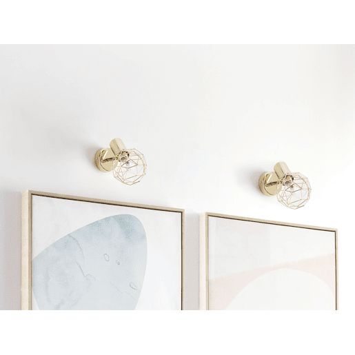 Conjunto de 2 candeeiros de foco CHENAB Ajustável Metal Dourado