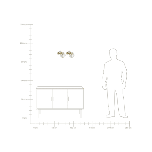 Conjunto de 2 candeeiros de foco CHENAB Ajustável Metal Dourado