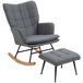 Silla Mecedora Lino, Espuma HOMCOM, hogar - muebles de salón Silla Mecedora Lino, Espuma HOMCOM, hogar - muebles de salón Gris