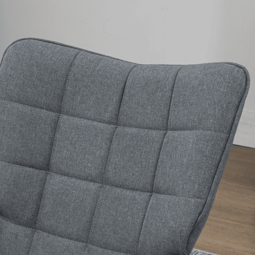HOMCOM Conjunto de Poltrona Baloiço com Apoio para os Pés Poltrona Relax com Almofada Acolchoada e Anti-Tombo Carga 130 kg Sala de Estar Dormitório 64x89x90 cm Cinza