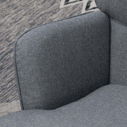 HOMCOM Conjunto de Poltrona Baloiço com Apoio para os Pés Poltrona Relax com Almofada Acolchoada e Anti-Tombo Carga 130 kg Sala de Estar Dormitório 64x89x90 cm Cinza