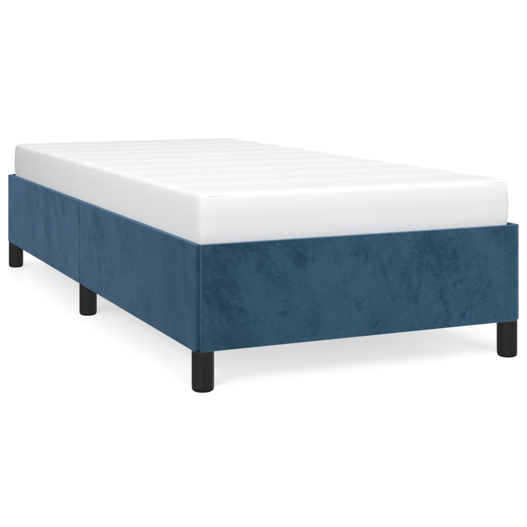estructura de cama de terciopelo azul 80x200 cm