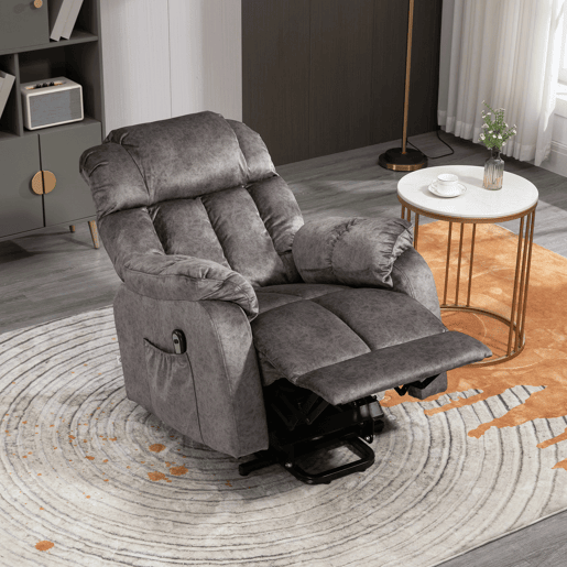 HOMCOM Poltrona Levanta Pessoas Estofada em Veludo com Reclinação Elétrica 135° Controlo Remoto Apoio para os Pés e 2 Bolsos Laterais 83x91x100 cm Cinza HOMCOM Poltrona Levanta Pessoas Estofada em Veludo com Reclinação Elétrica 135° Controlo Remoto Apoio para os Pés e 2 Bolsos Laterais 83x91x100 cm Cinza