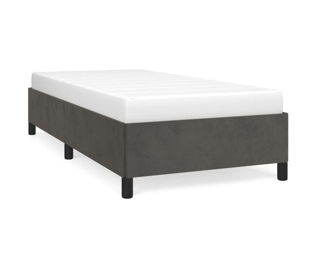 Estructura de cama de terciopelo gris oscuro 80x200 cm