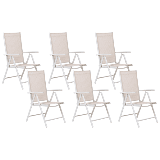 Conjunto de 6 cadeiras de jardim CATANIA Metal Creme