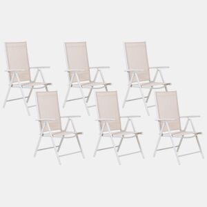 Conjunto de 6 cadeiras de jardim CATANIA Metal Creme