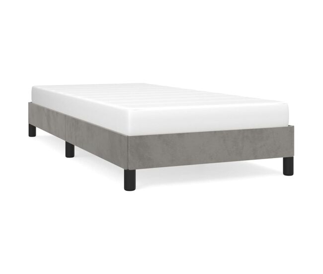 Estructura de cama de terciopelo gris claro 90x200 cm