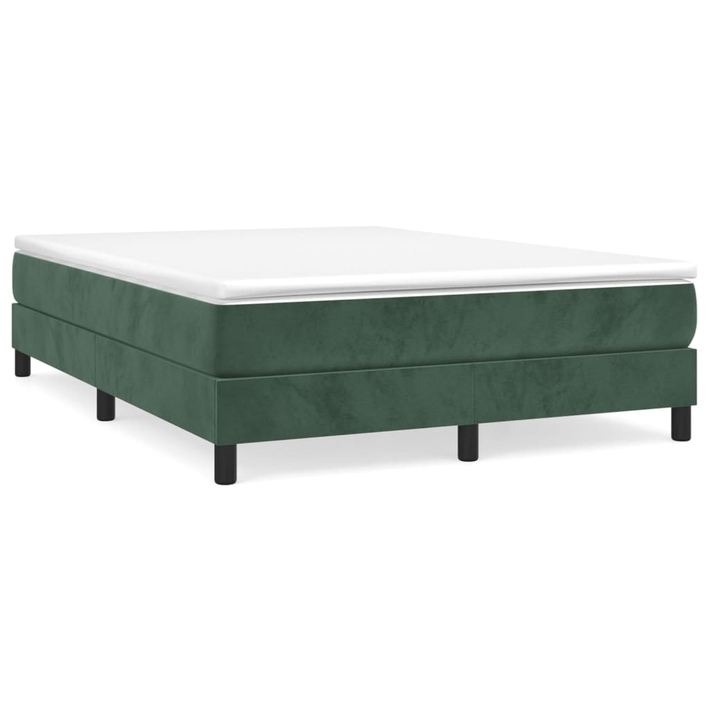 Cama box spring con colchón terciopelo verde oscuro 140x200 cm - Conforama