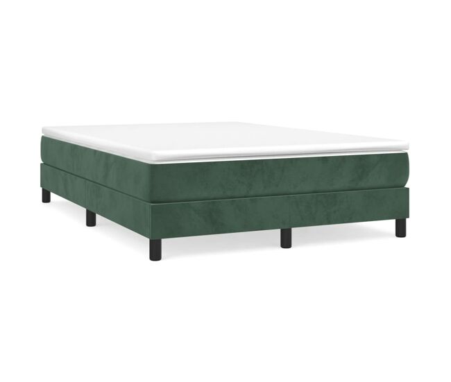 Cama box spring con colchón terciopelo verde oscuro 140x200 cm - Conforama