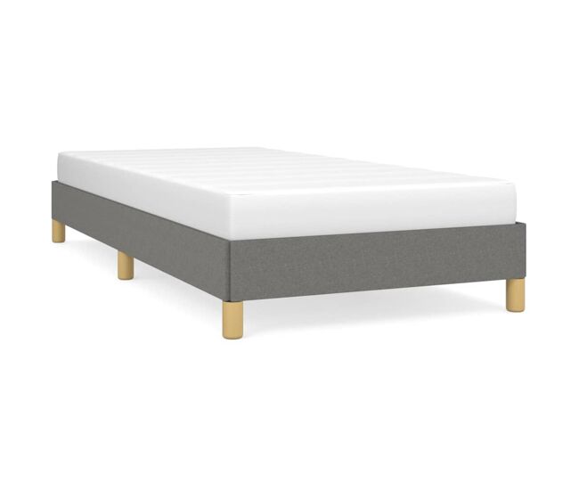 Estructura de cama de tela gris oscuro 90x190 cm