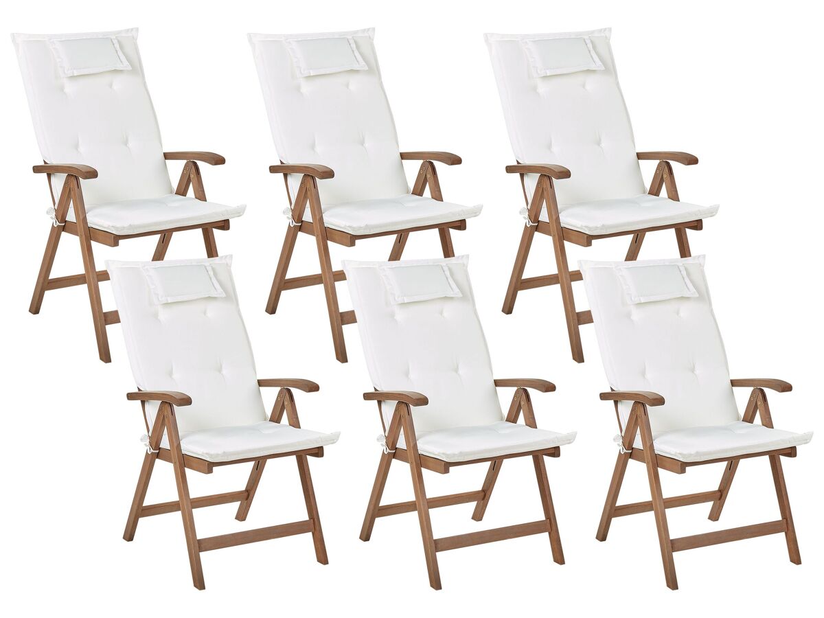 Beliani Silla de jardín AMANTEA Blanco/ Beige