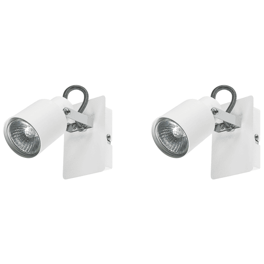 Conjunto de 2 candeeiros de foco BONTE Ajustável Metal Branco