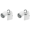 Conjunto de 2 candeeiros de foco BONTE Ajustável Metal Branco