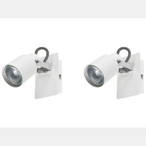 Conjunto de 2 candeeiros de foco BONTE Ajustável Metal Branco