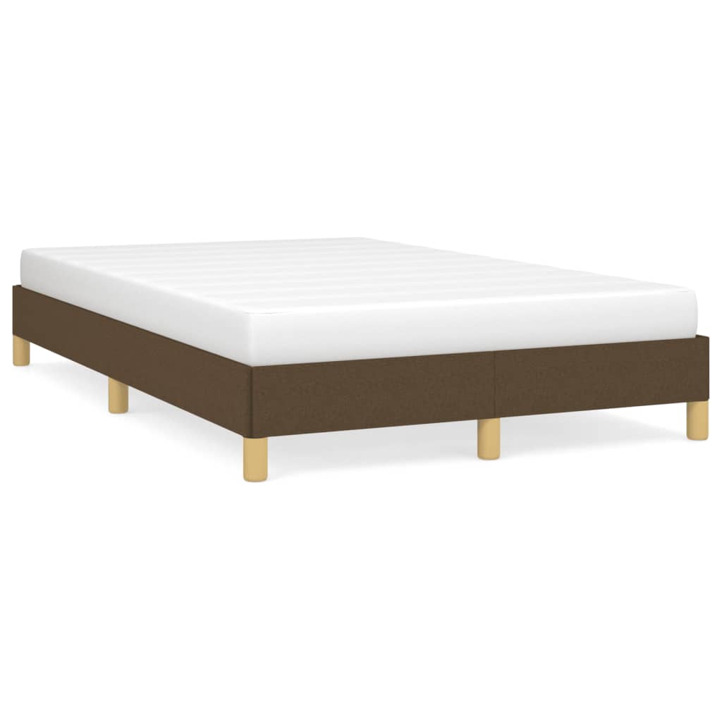 Estructura de cama de tela marrón oscuro 120x200 cm
