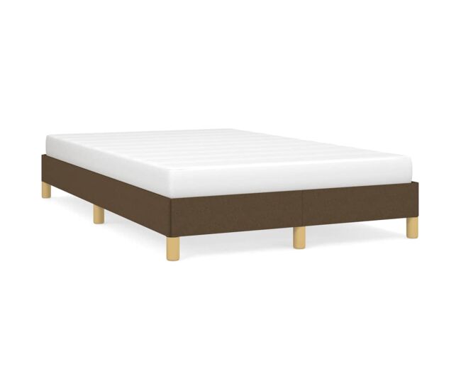 Estructura de cama de tela marrón oscuro 120x200 cm