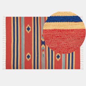 Tapete HATIS Multicolor 140 x 200 cm Algodão Kilim