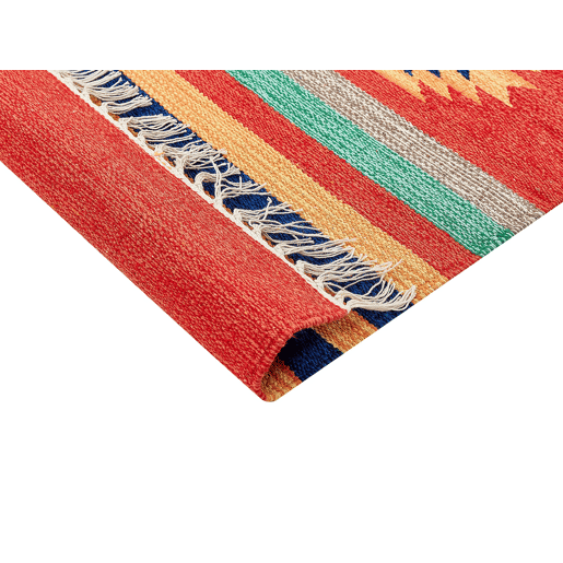 Tapete HATIS Multicolor 140 x 200 cm Algodão Kilim Tapete HATIS Multicolor 140 x 200 cm Algodão Kilim