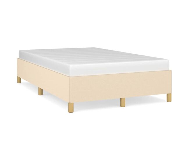 Estructura de cama de tela color crema 120x200 cm